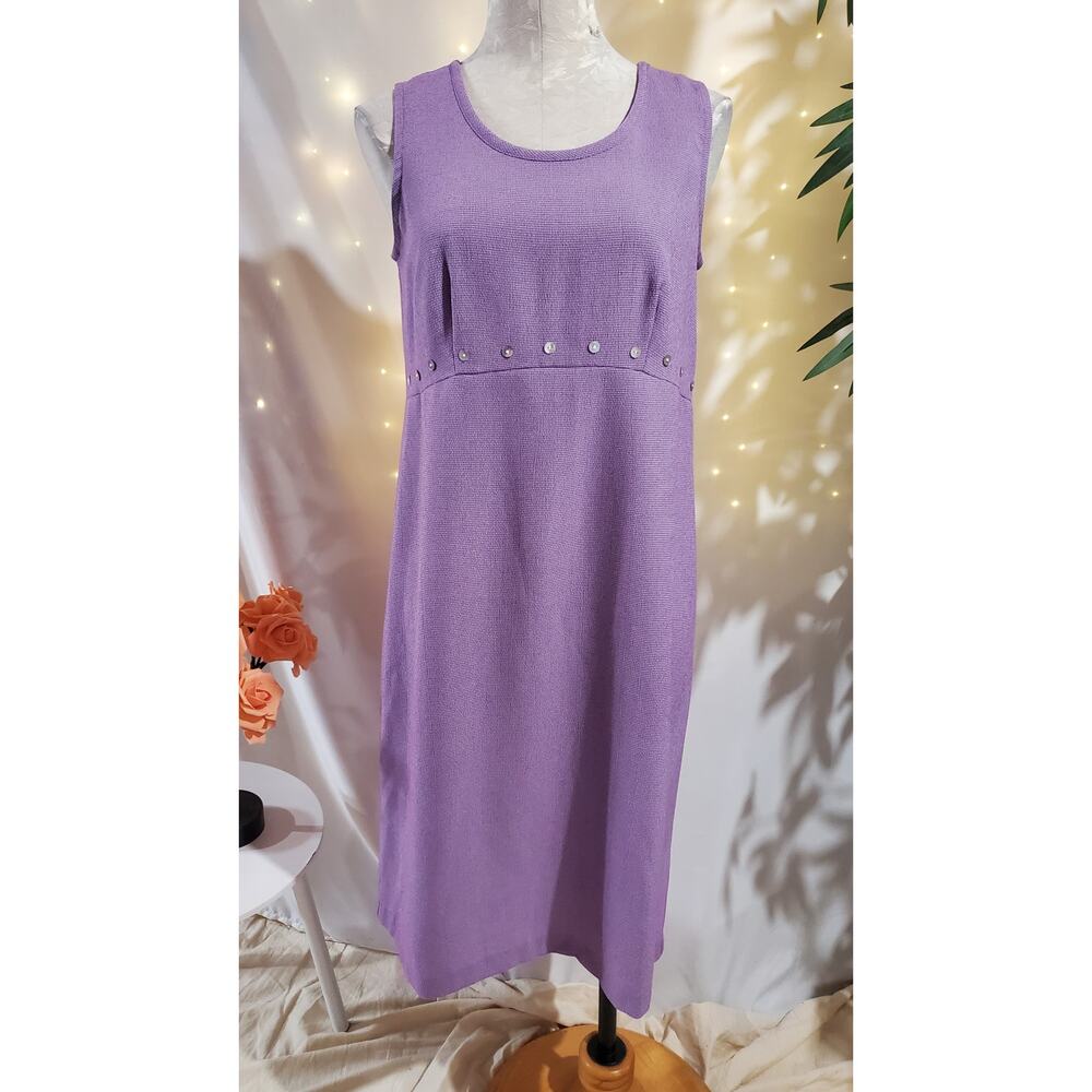 Miss Dorby Vtg 90s Micro Gingham Shell Button Midi Dress Size 6P Cottage Fairy